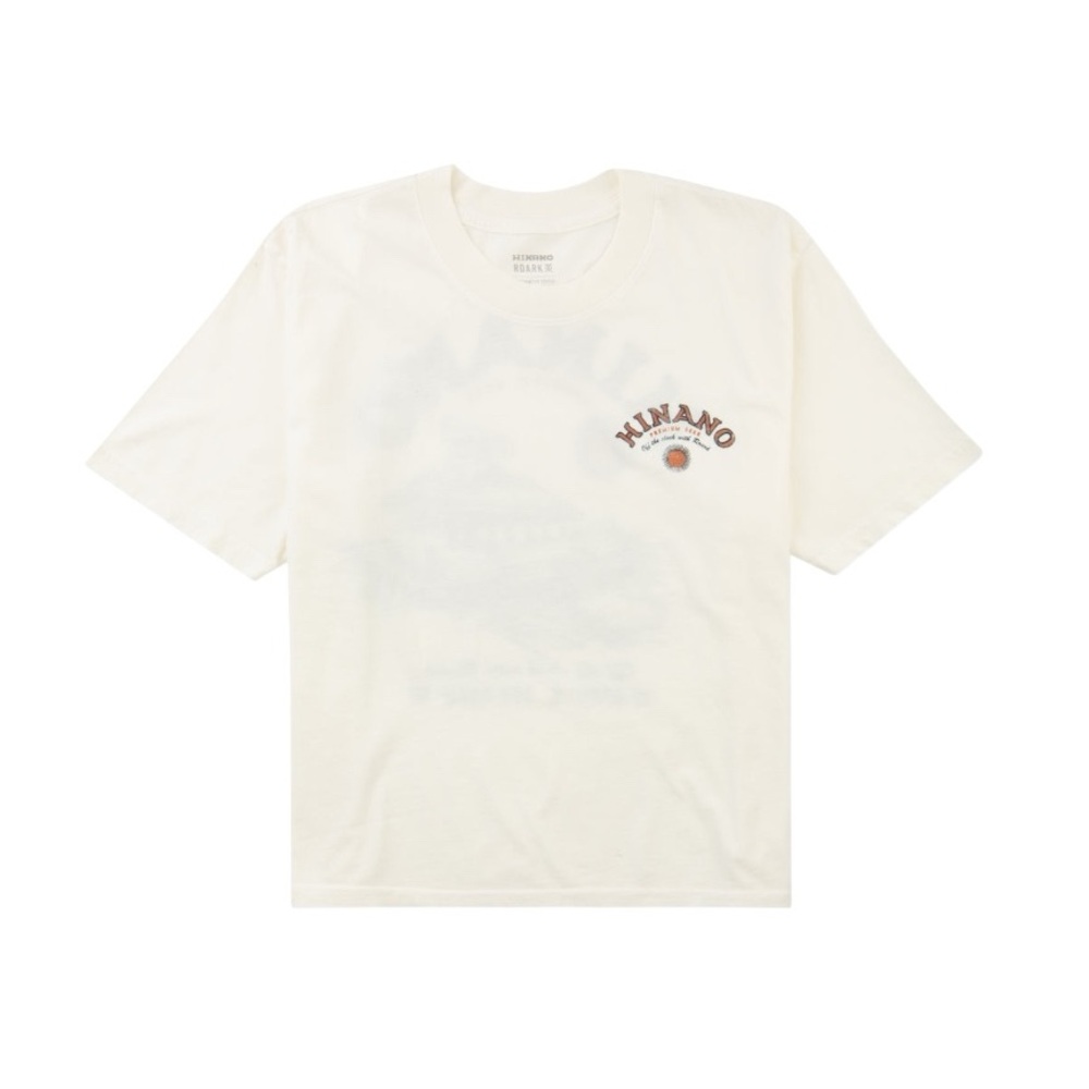 NWT Roark x  Hinano Happy Hour Boxy Crop Tee Cream White Graphic Tee Size XS
